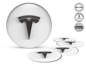Tesla Autocollants Résine Bombés Logos Jantes Racing